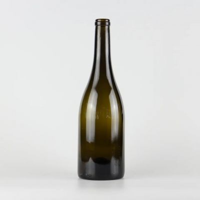 Wholesale 750ml high quality Antique Green glass wine bottle