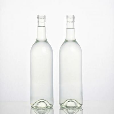 Ready to Ship 750ml 75cl Glass Wine Bottle Clear Color Bordeaux Wine Bottle with Screw Cap