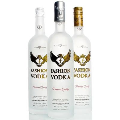 empty 700 ml frosted high quality vodka printing glass vodka bottle