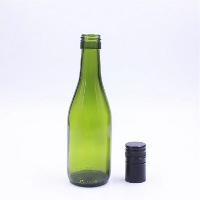 187ml antique green 187ml glass burgundy wine bottle with aluminum screw cap