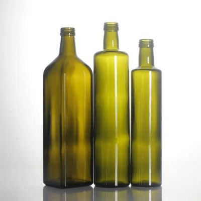 Wholesale 250ml 375ml 500ml 750ml 1000ml dark green amber round square marasca olive oil glass bottles