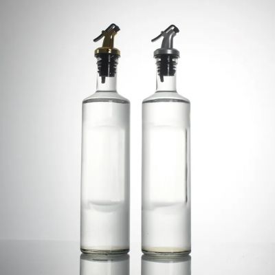 Factory Manufactured Wholesale Empty Vinegar Olive Oil sauce Bottle with Spray Pourer Lid and mark label