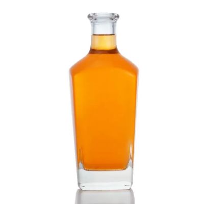 Wholesale 700 ml Square Glass Bottle Philips Whiskey Brandy Liquor Super Clear Glass Bottle