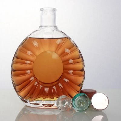 Liquor Bottle Transparent Unique Design Glass 700ml Vodka Brandy Whisky Tequila Gin Rum Vodka Glass Bottle