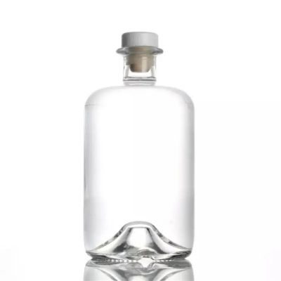 Wholesale Geneva Glass Bottle 375ml 750 ml Embossed Bottom Whisky Rum Tequila Gin Bottle