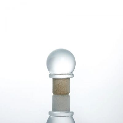Premium T round wine packaging whisky natural glass material cork glass wine stopper