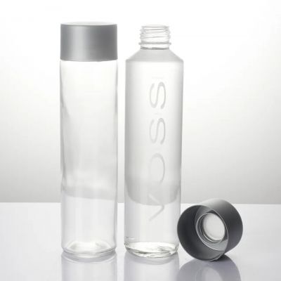 Screen printing transparent 800ml 750ml 500ml 375ml 200ml high flint juice drink beverage mineral water voss glass bottle