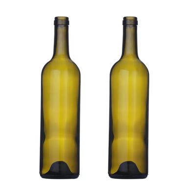 Factory wholesale empty bordeaux glass bottle cork finish wine bottles