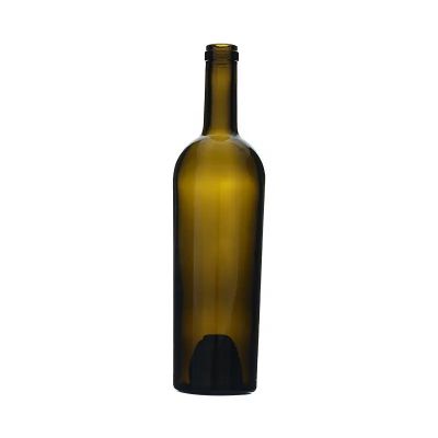 Custom logo glass bottle antique green wine bottle empty bordeaux 750ml wine bottles
