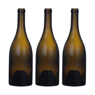 Custom Empty 750 ml Burgundy Glass Bottles Cork Finished Wine Bottle