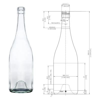 Encore Packaging Wholesale premium 750ml empty burgundy glass wine bottle