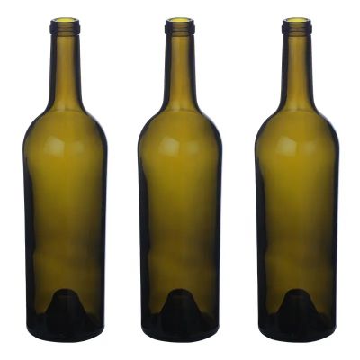 Encore Packaging Wholesale Price 750ml Round Empty Bordeaux Shape Glass Wine Bottle