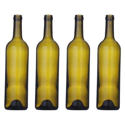 Good quantity 750ml 550g glass wine bottle bordeaux shape wine bottle