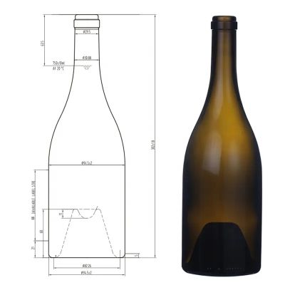 Wholesale Pinot Noirs Bottles 750ml Burgundy Wine Glass Bottle