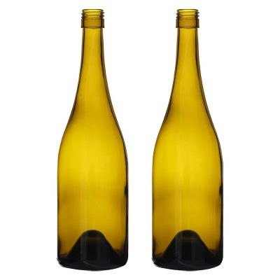 Reasonable price explosive-proof empty wine glass bottle shock resistance750ml burgundy wine red glass bottle