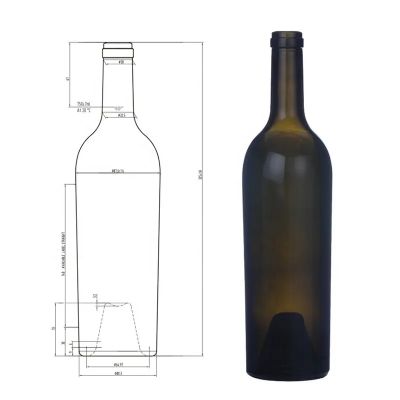 Encore Packaging Factory supplier premium cork finished 750ml 1200g red bordeaux bottle