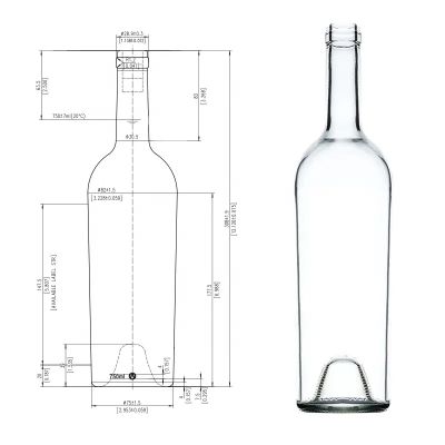 Low price factory supplier high temperature resistance rich varieties smooth bordeaux bottle wine