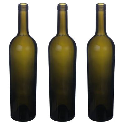 High quality lead free 750 ml clear empty bordeaux bottle 750ml wine glass bottle