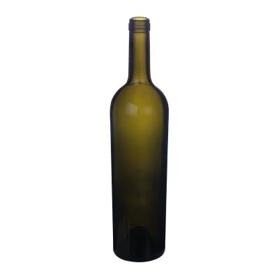 Encore packaging customized 750ml antique green bordeaux glass bottle red wine bottle