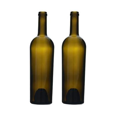 Factory supplier bordeaux glass bottle cork finished 750ml red wine bottle