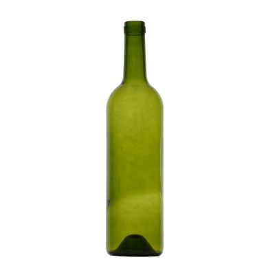 Custom Colour Cork Top Bordeaux Red Wine Bottle Dark Green 750ml 411g Empty Wine Bottle