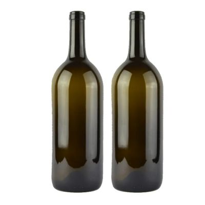 Special capacity 1500ml wine bottle wholesale cork cap antique green bordeaux glass wine bottle