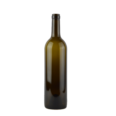 Customized Size Bordeaux Claret Style Red Wine Bottle 750Ml Empty Wine Antique Green Glass Bottles