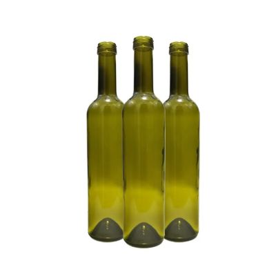 Wholesale 500ml Custom Empty Glass Bottles Screw Cap Green Bordeaux Wine Bottles 50cl