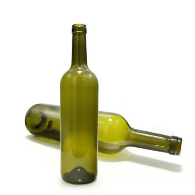 wholesale 750ml round shape bordeaux glass bottles vidrio with cork