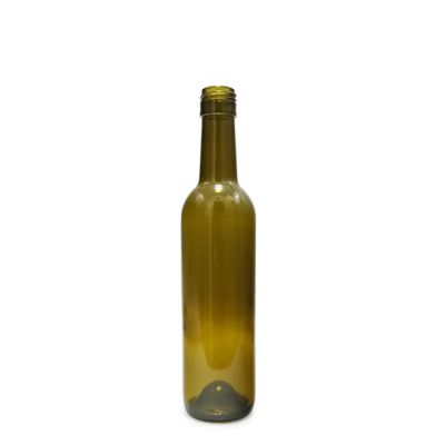 Wholesale 375ml Round Shaped Stocked frosted Bordeaux Glass Wine Bottle with Screw Caps