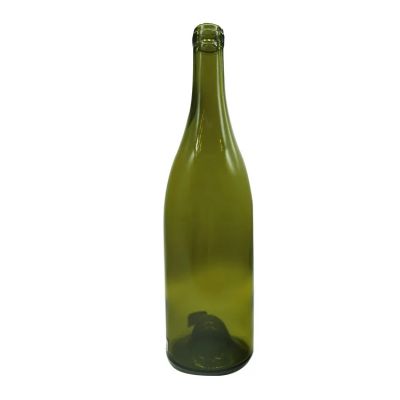 750ml Common Capacity Wholesale Empty Round Cork Cap Glass Burgundy Wine Bottle