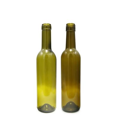 Wholesale antique green /dark green/flint 375ml bordeaux wine glass bottle empty small wine bottle