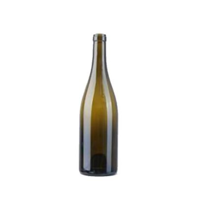 750ml cork cap glass bottles wholesale empty round antique green and clear Burgundy glass wine bottle