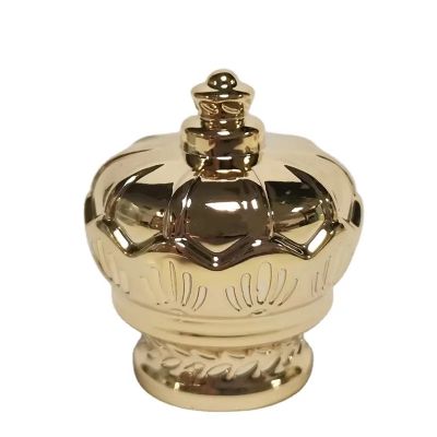 Hot products Luxury gold perfume zamac cap crown perfume bottle caps