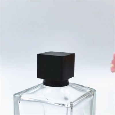 Free samples black steel cube perfume lids metal zamac perfume bottle cap