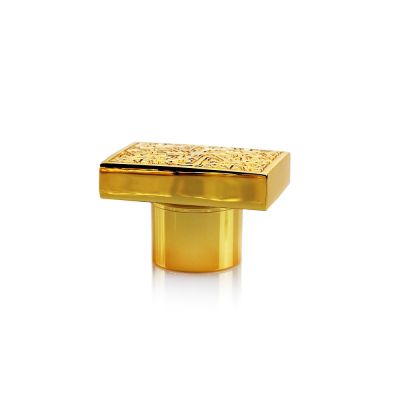China reliable supplier custom embossed debossed gold silver luxury zamac perfume cap 15mm crimp type