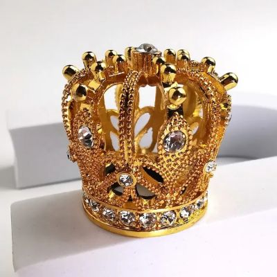 Custom Metal Crown Shape Luxury Perfume Cap Cover for Perfume Gold Zamac Material