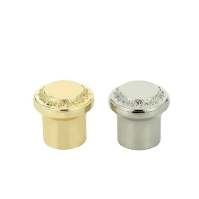Top quality silver gold color metal zinc alloy zamac exquisite brand perfume bottle lid cap arabic cover for wine candle
