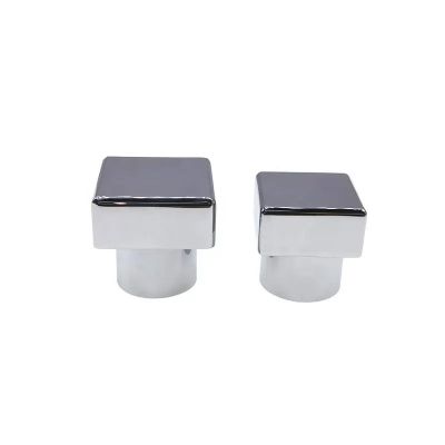 Electroplated Silver Parfum Zamac Square With Plastic Inner Plug Metal Caps Zinc Alloy Customized Perfume Bottle Cap