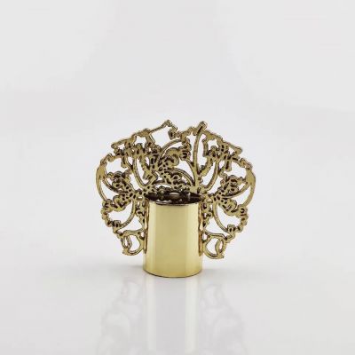professional factory wholesale decorative zamak luxury gold crown zinc alloy cap for perfume