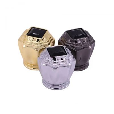 Luxurious Fea15 Zamac Perfume Bottle Cap Glass Perfume Bottle Gold Lid