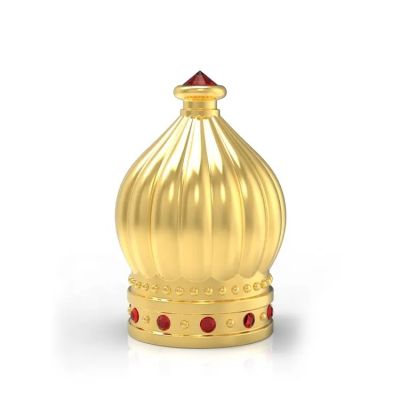 zamac perfume lids Gold color Perfume Cap crown shape design free zamac perfume cap for FEA15 glass bottle