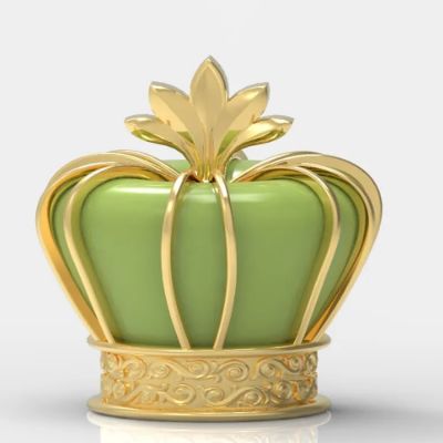 Customized Exquisite Gold Beautiful Pattern Perfume Bottle Zamac Crown Perfume Cap