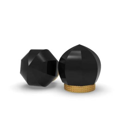 Crown shape black cap with gold base perfumes cap zamac for standard perfume bottle