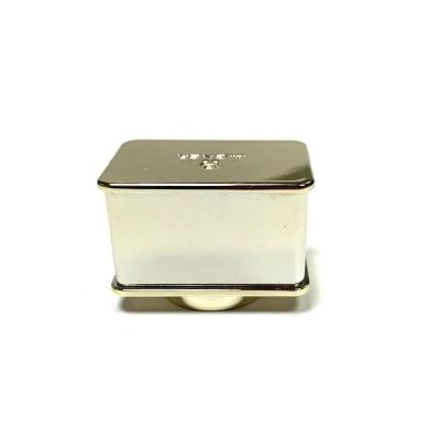 Skin Care Glass Bottle Cap Gold Plated Square Knob Cover Customized Metal Accessories Of Top Skin Care Products