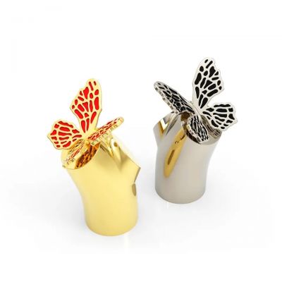 New Design Zamac Animal Perfume Lid Luxury Perfume Bottle Cover Gold Metal Decorative Butterfly Perfume Cap