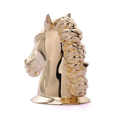 Refillable Clear Glass Spray Empty Perfume Bottles With Golden Metal Horse Head Bottle lid