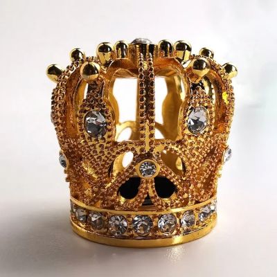 Custom Metal Crown Shape Luxury Perfume Cap Cover for Perfume Gold Zamac Material