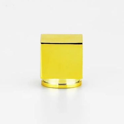 Luxury Zamac Perfume Bottle Cover 15Mm Square Gold Metal Zinc Alloy Perfume Bottle Cap With Logo