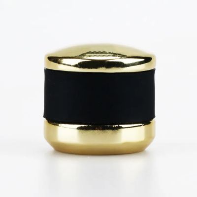 Global popular 15mm perfume bottle metal zinc splice matte leather perfume bottle cap customizable color perfume cap